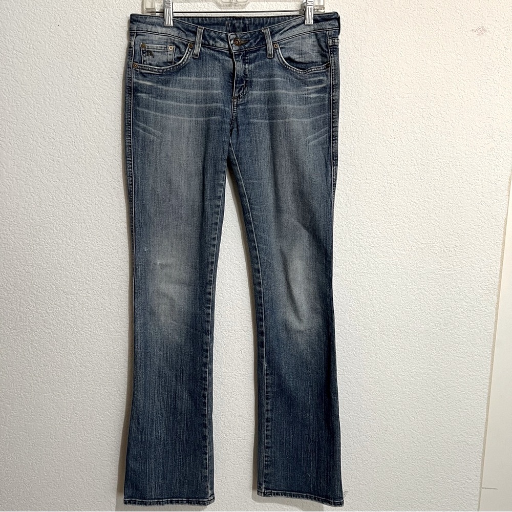 Mavi Medium Wash Lightly Distressed Bootcut Jeans  29 x 33